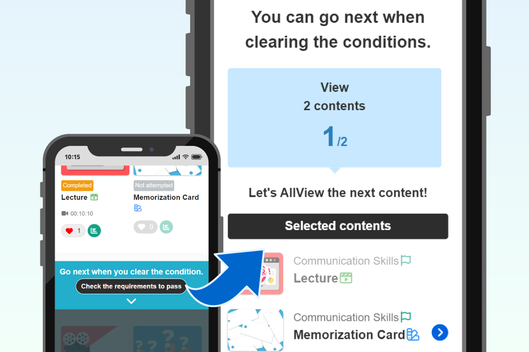 The "Clear Conditions" screen of the learningBOX